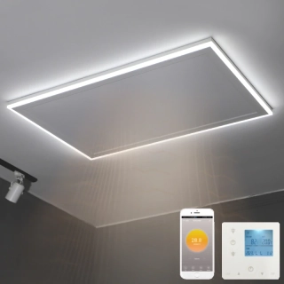 ByeCold | Stropní infrapanel | LED světlo | 800W | 128x63 cm | Dálkový WiFi ovladač | Výhřevnost 16m² | IGT2-HH1206L
