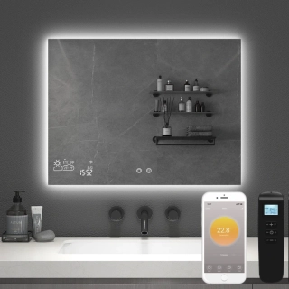 ByeCold | Chytré topné zrcadlo | LED světlo | 250W | 60x80 cm | WiFi termostat | Dálkový ovladač | Výhřevnost 4,5m² | IGT2-G0806-WLH-V